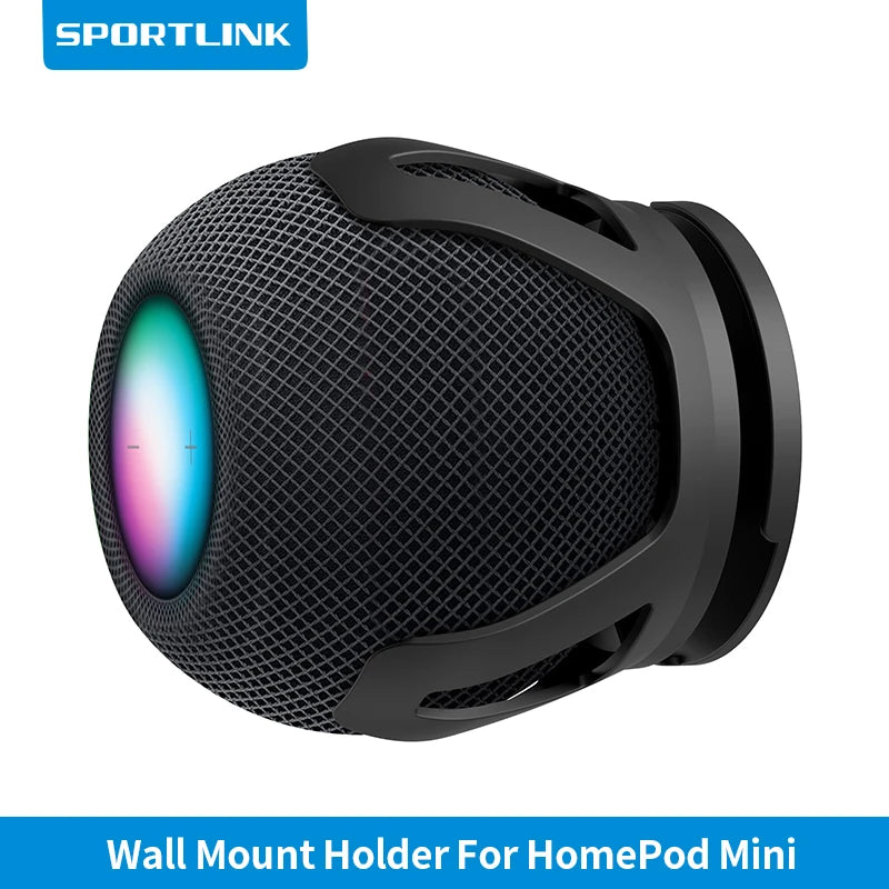 SPORTLINK Self Adhesive Drilling Wall Mount Bracket For HomePod Mini Holder With Cord Management Space Saving Black White Blue