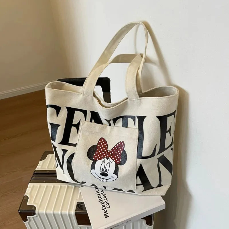 Various Styles of High-quality Cartoon Mickey Canvas Handbags Large Capacity Shoulder Bag Women's Fashion Handbag Shopping Bag