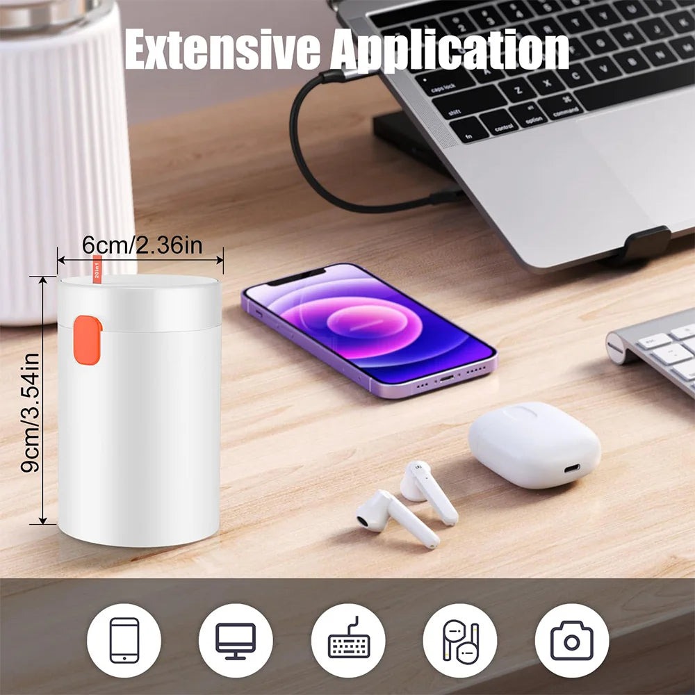 20-in-1 コンピューターキーボードクリーニングキット 多機能スマホ・カメラ画面クリーナー 延長クリーニングロッド・ヘッドフォンクリーナー付き
