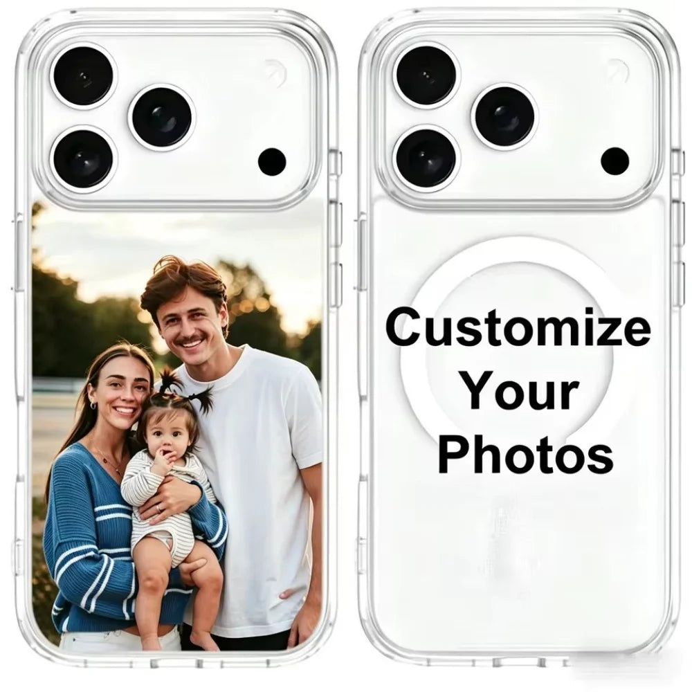 Customized Your Photo Phone Case For iPhone 18 17 Air 16 15 14  Plus 13 12 Mini 11 Pro Xs Max 17e 16e X MagSafe Shockproof Cover