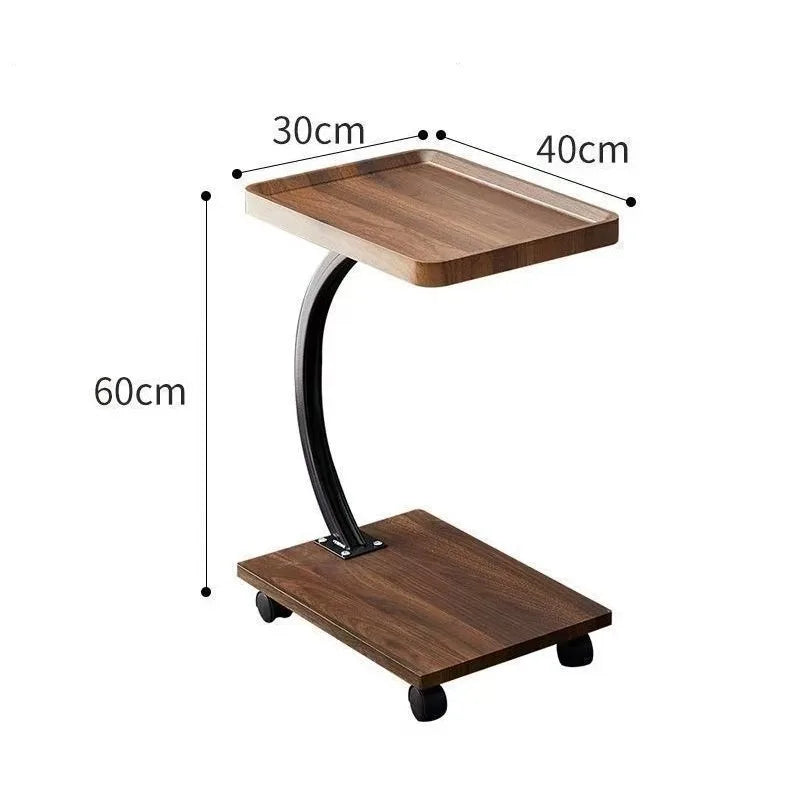 Side table Modern simple rectangular household small apartment Bedroom removable side table Double layer small coffee table