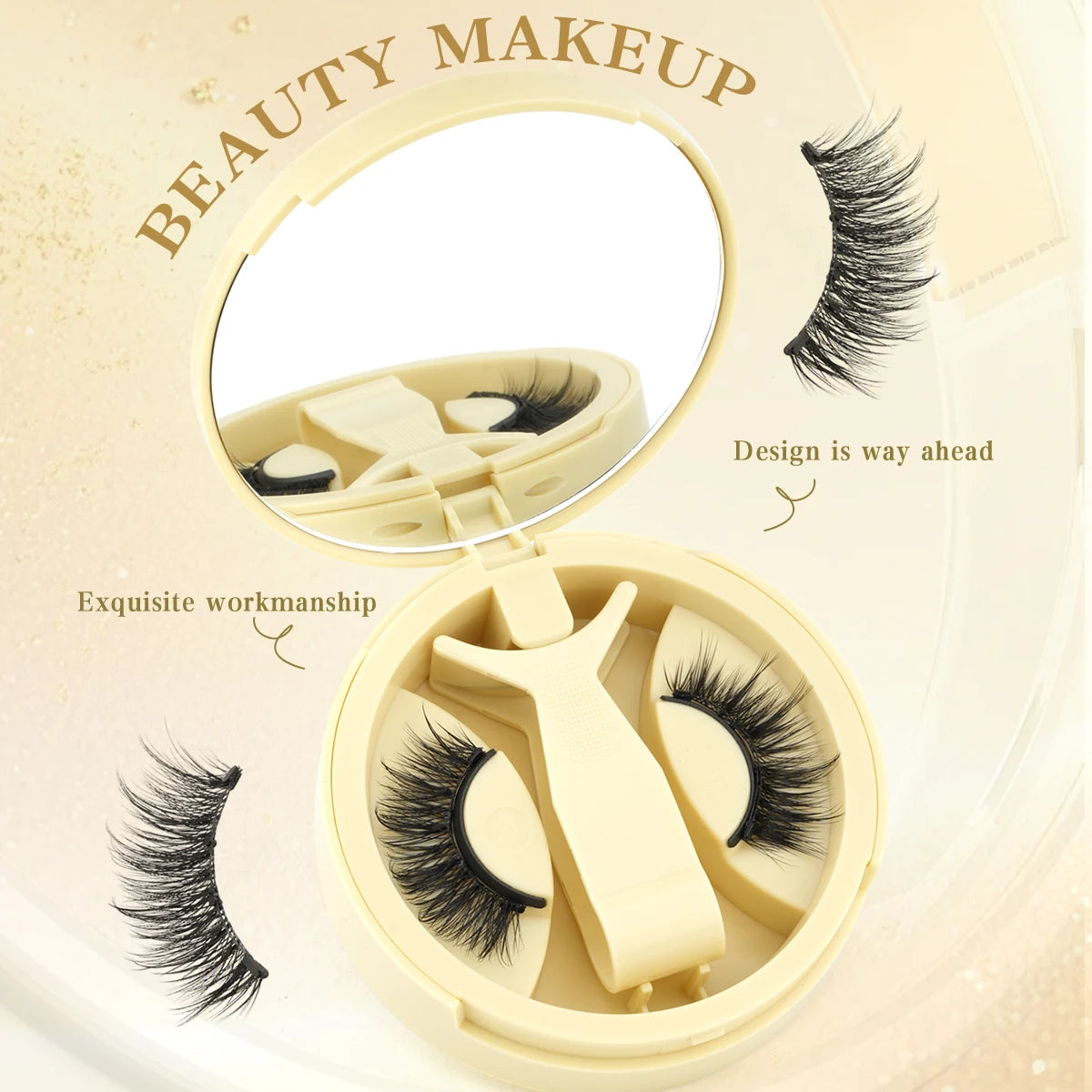 New 1 Pair Cat Eye Magnetic Eyelashes Set With Tweezers Natural Light Eyelash Extension Tools Reusable False Eyelashes Makeup