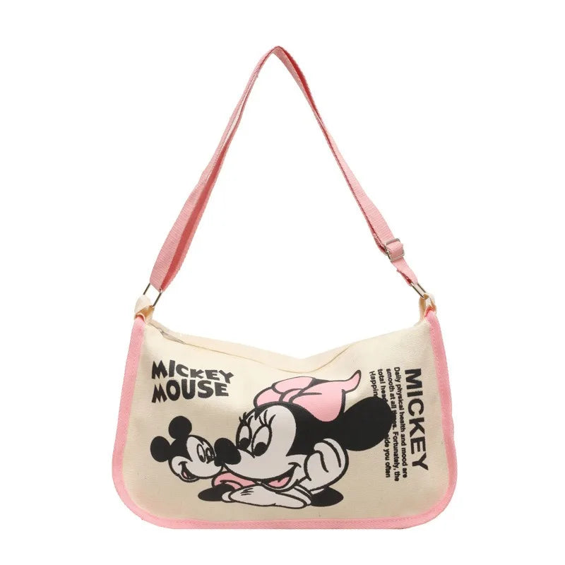 Various Styles of High-quality Cartoon Mickey Canvas Handbags Large Capacity Shoulder Bag Women's Fashion Handbag Shopping Bag