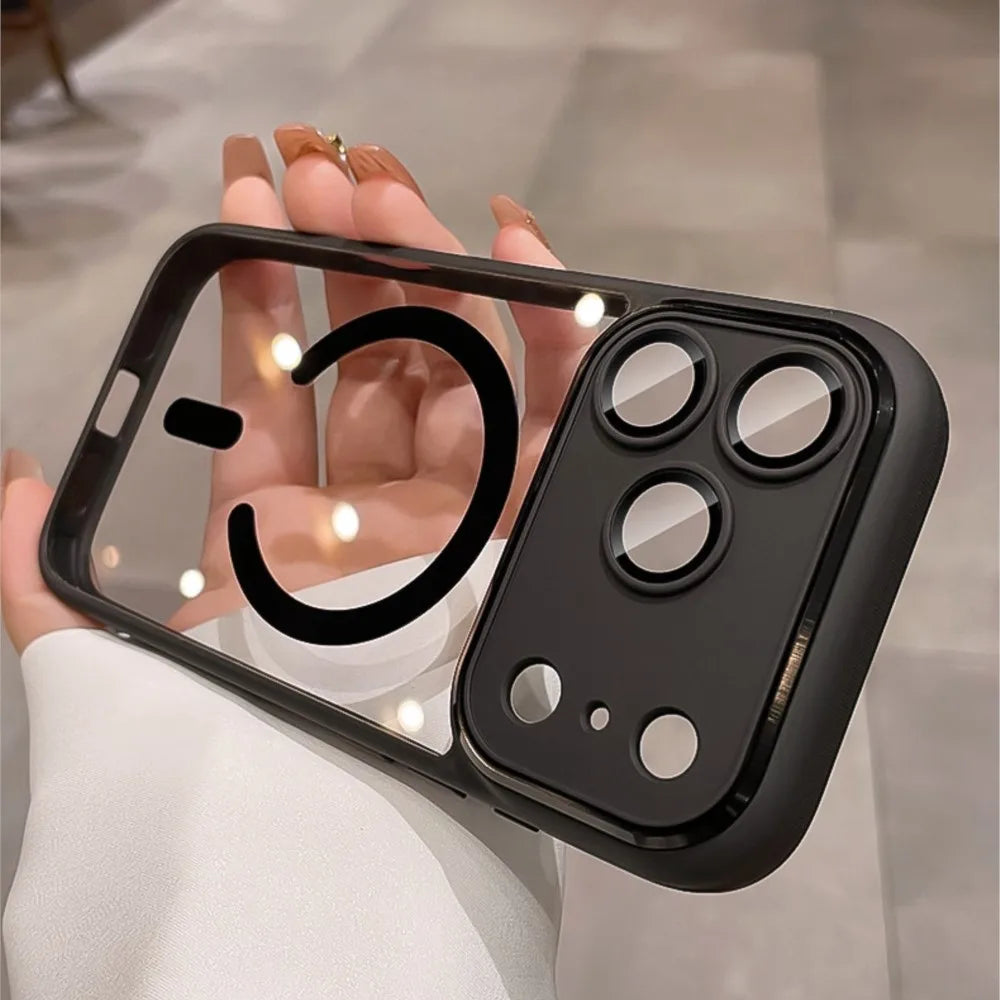 Luxury Armor Clear Magnetic Phone Case For iPhone 18 17 Pro Max 16 15 14 13 12 Magsafe Shockproof Bumper Hybrid Lens Matte Cover