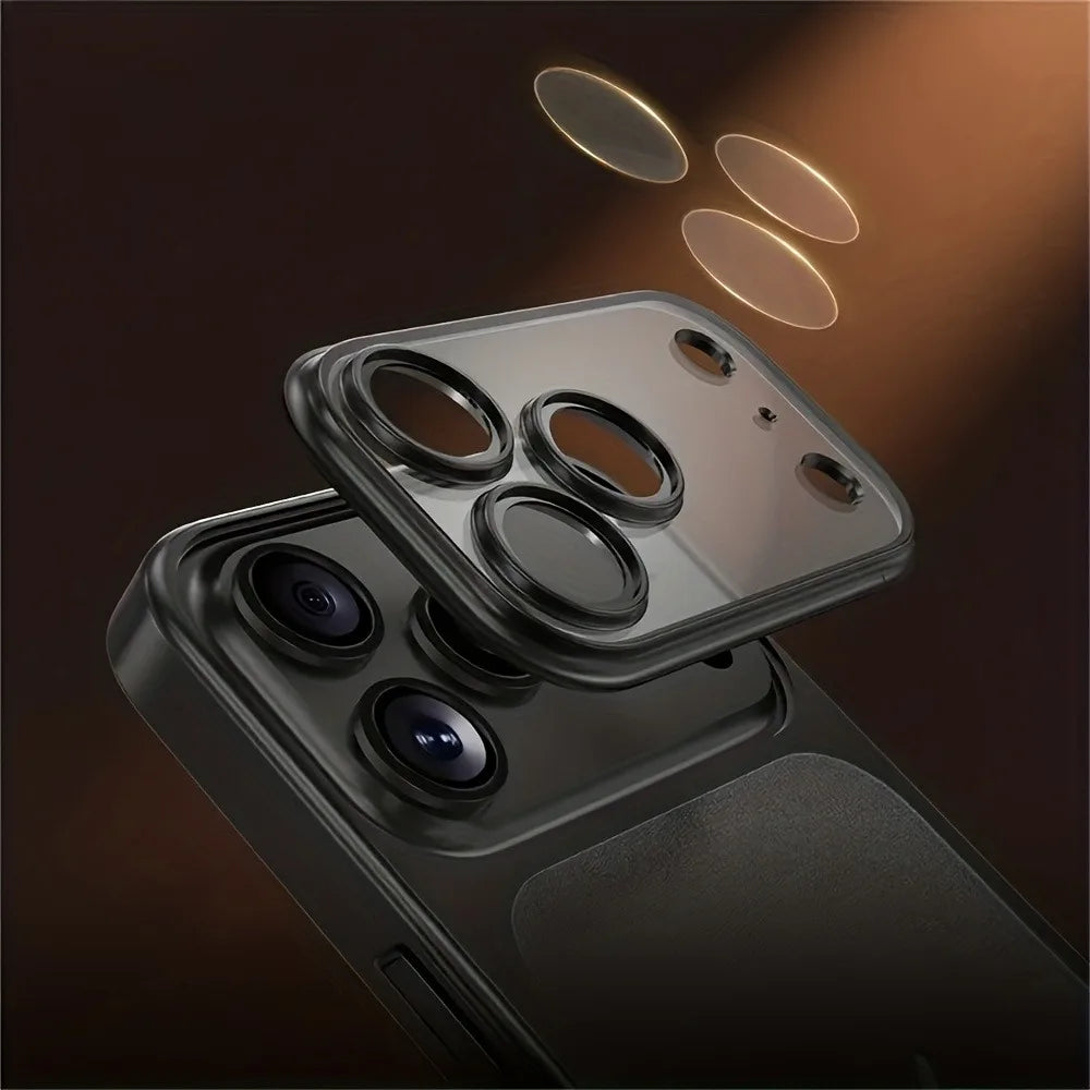Luxury Plating Matte Hard Phone Case for iPhone 18 17 Air 16 15 14 13 ProMax Camera Lens Film Protector Frosted Shockproof Cover