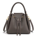 Zency Women's Genuine Leather Top-Handle Bag Simple Fashion Bucket Bags Luxury Brand Shoulder Handbag Small Crossbody for Female
