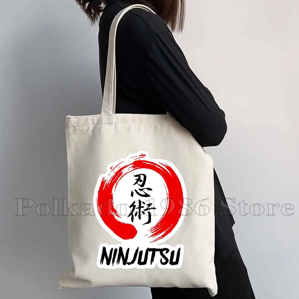 Tokyo Mount Fuji Japan Cherry Blossom Osaka Sakura Kanagawa Wave Japanese Style Samurai Canvas Tote Bag Shopper Cotton Handbag