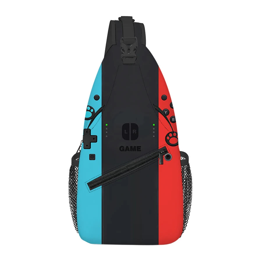 Games Console Small Chest Bag Men's and Women's Kids Best Gift 2D Flat Cartoon Large Capacity Outdoor Sports Leisure Fashion Bag