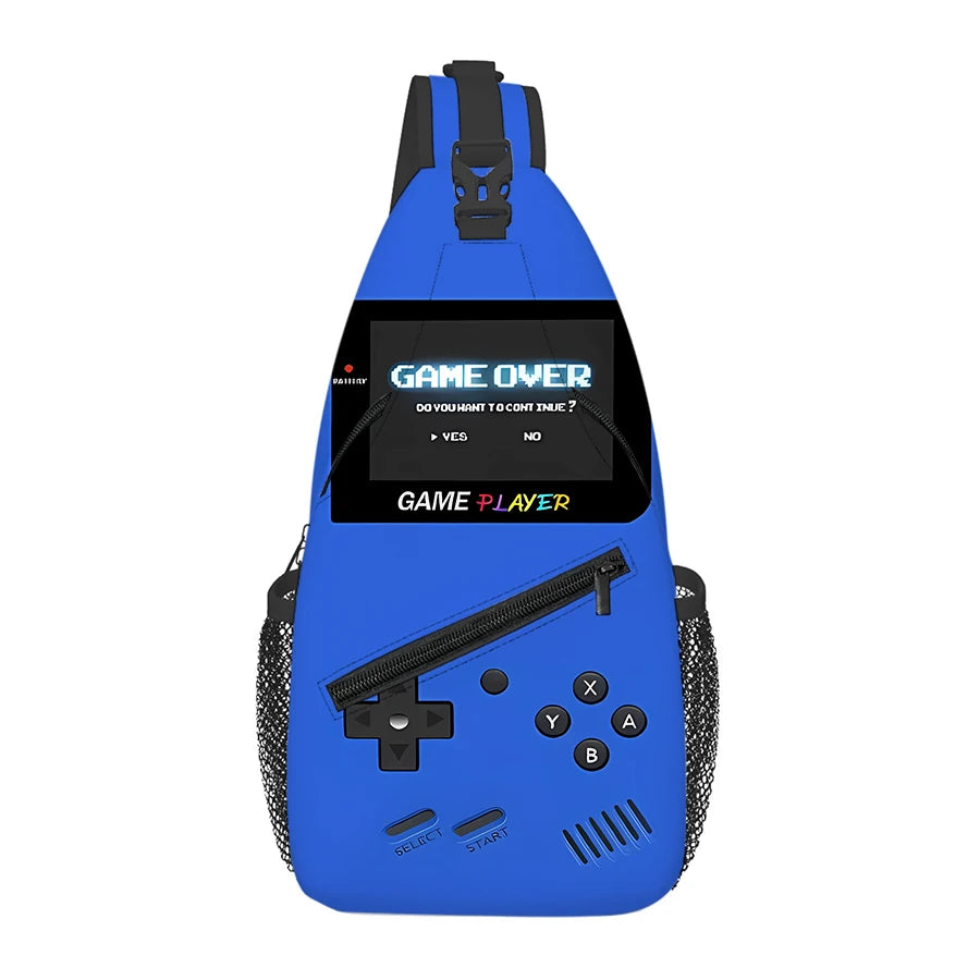 Games Console Small Chest Bag Men's and Women's Kids Best Gift 2D Flat Cartoon Large Capacity Outdoor Sports Leisure Fashion Bag