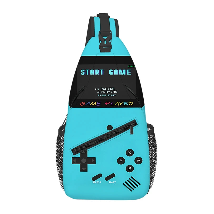 Games Console Small Chest Bag Men's and Women's Kids Best Gift 2D Flat Cartoon Large Capacity Outdoor Sports Leisure Fashion Bag