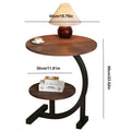 Sofa Side Table Coffee Table Modern Tiered Round Side Table - Double Layer Storage Accent Table for Living Room & Bedroom