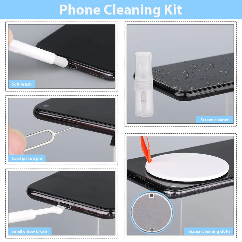 20 in 1 Computer Keyboard Cleaning Kit Multifunctional Phone Camera Screen Cleaner With Extended Cleaning Rod Headphone Cleaner
