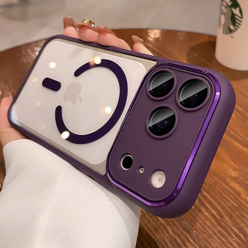 Luxury Armor Clear Magnetic Phone Case For iPhone 18 17 Pro Max 16 15 14 13 12 Magsafe Shockproof Bumper Hybrid Lens Matte Cover