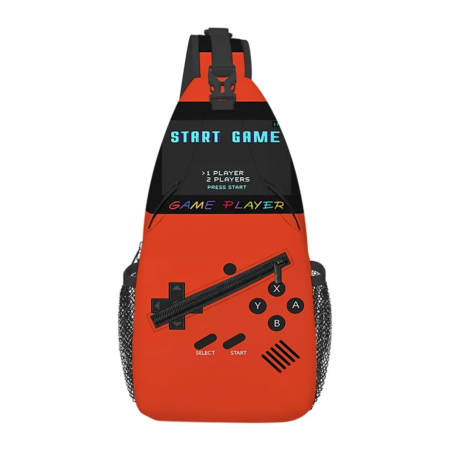 Games Console Small Chest Bag Men's and Women's Kids Best Gift 2D Flat Cartoon Large Capacity Outdoor Sports Leisure Fashion Bag