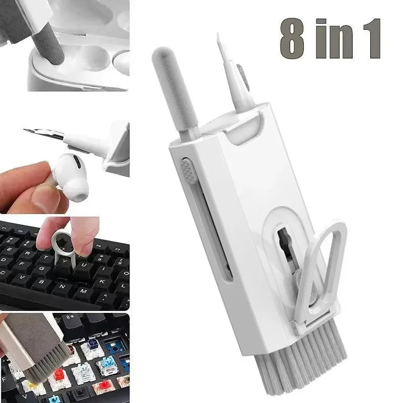 8in1 キーボード掃除キット ノートパソコンPCクリーナー キートップ引き抜き工具付き 多機能キーボードブラシセット（Airpods・カメラ対応）