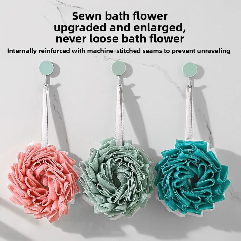 Large Bath Sponge Double-Layer Scrub Foaming Bath Washing Towel Lace Design Back Scrubbing Bath Ball for Personal Hygiene