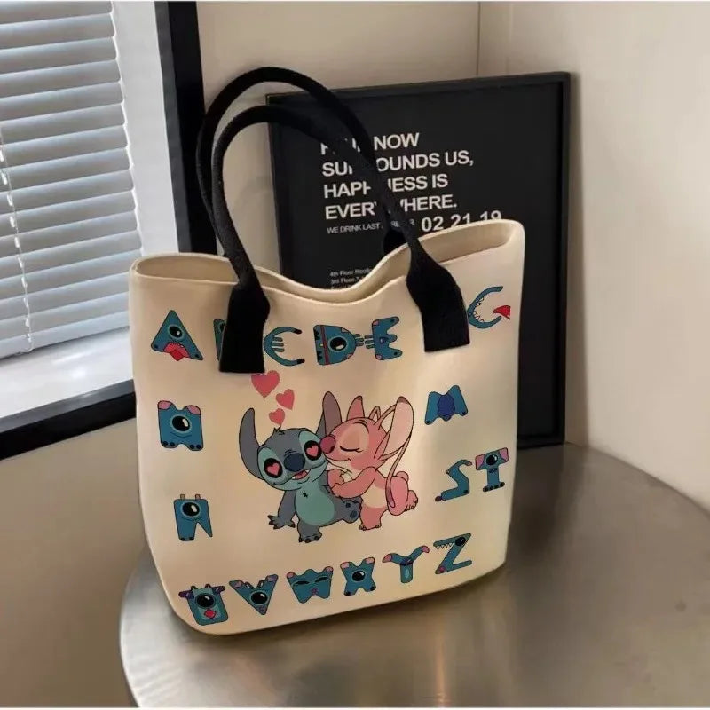 Various Styles of High-quality Cartoon Mickey Canvas Handbags Large Capacity Shoulder Bag Women's Fashion Handbag Shopping Bag