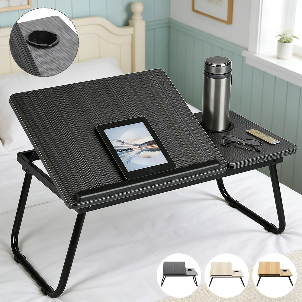 Portable Lazy Table Folding Computer Desk 5-Level Height Adjustment Folding Table for Sofa & Bed Dormitory Home Study Desk