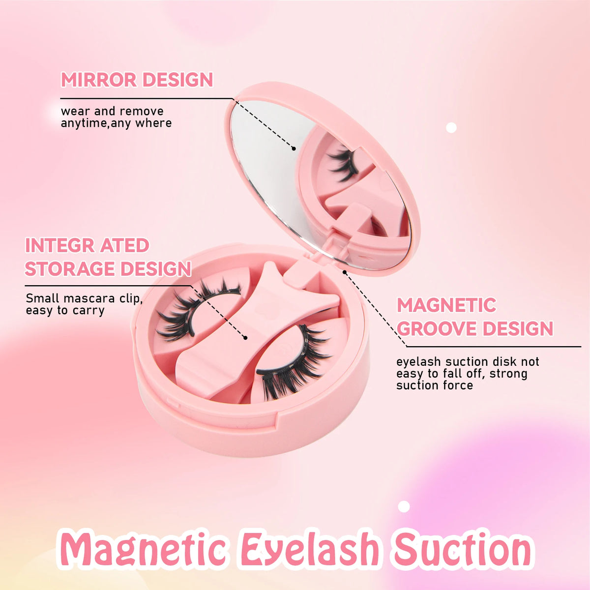 1ペア、マグネット式つけまつげ、アニメスタイル、マグネットアイラッシュセット、繰り返し使用可能、グルー不要、敏感な目元にも最適、アニメ風の目元、保湿効果、デイリーメイクに最適