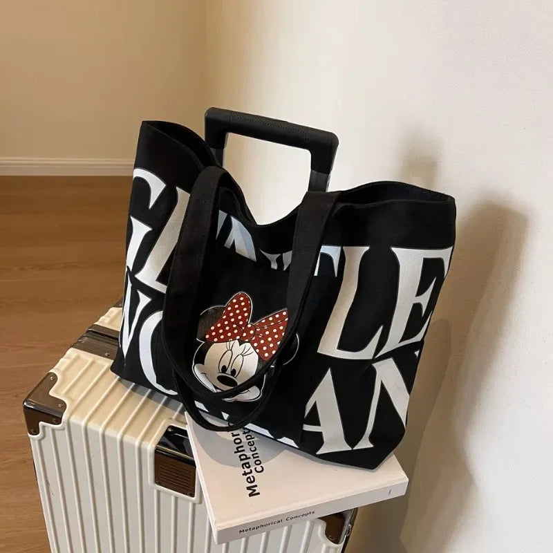 Various Styles of High-quality Cartoon Mickey Canvas Handbags Large Capacity Shoulder Bag Women's Fashion Handbag Shopping Bag