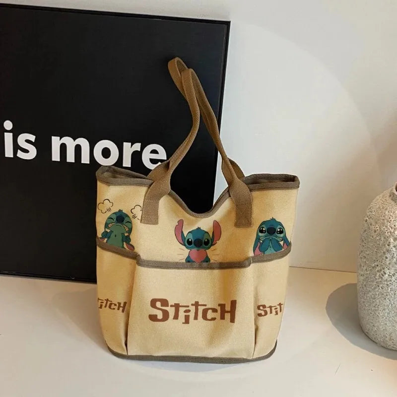 Various Styles of High-quality Cartoon Mickey Canvas Handbags Large Capacity Shoulder Bag Women's Fashion Handbag Shopping Bag
