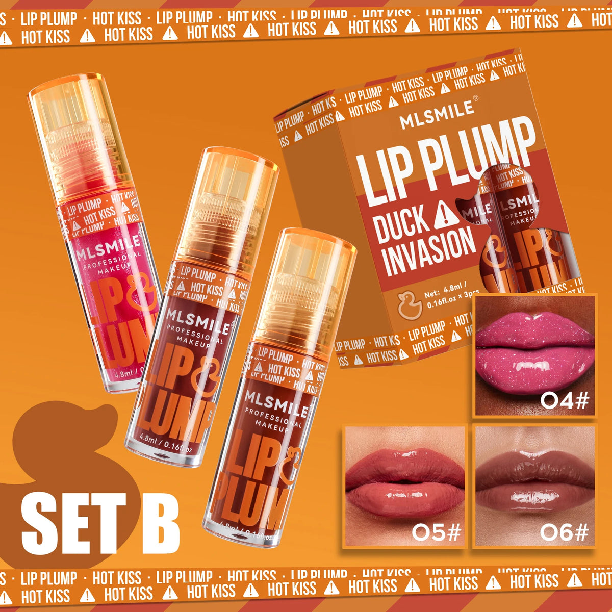 MLSMILE ダックリッププランプリップオイル 保湿リップグロス ミラーウォーター ナチュラル ロングラスティング グロス パール リップグレーズセット