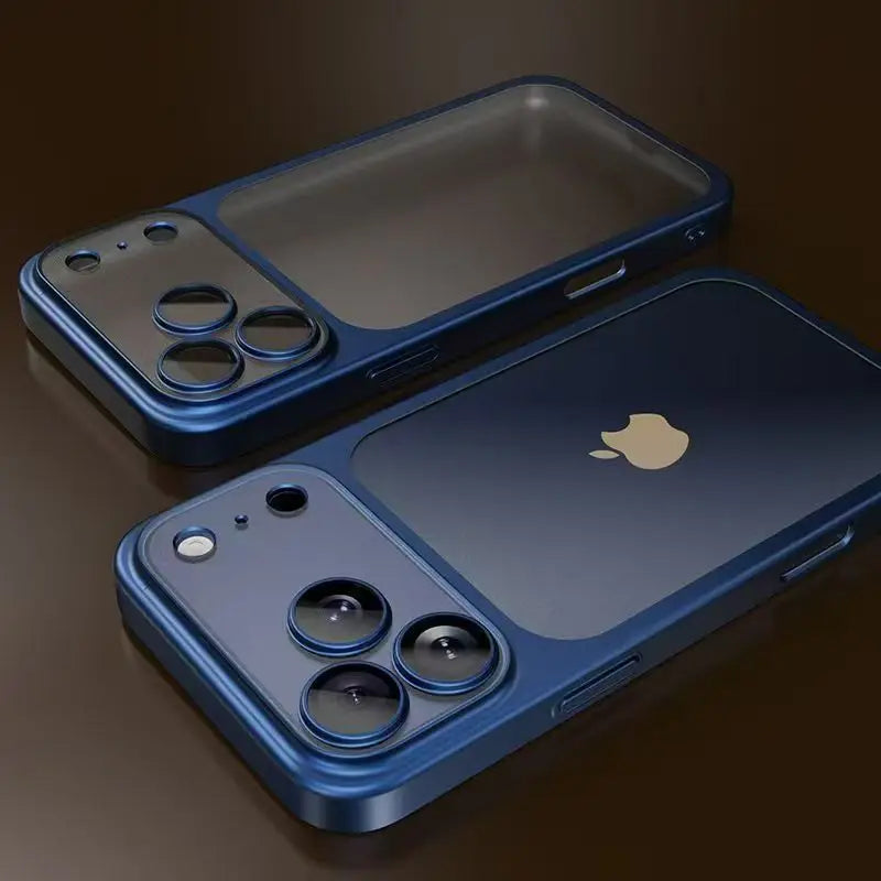 Luxury Plating Matte Hard Phone Case for iPhone 18 17 Air 16 15 14 13 ProMax Camera Lens Film Protector Frosted Shockproof Cover