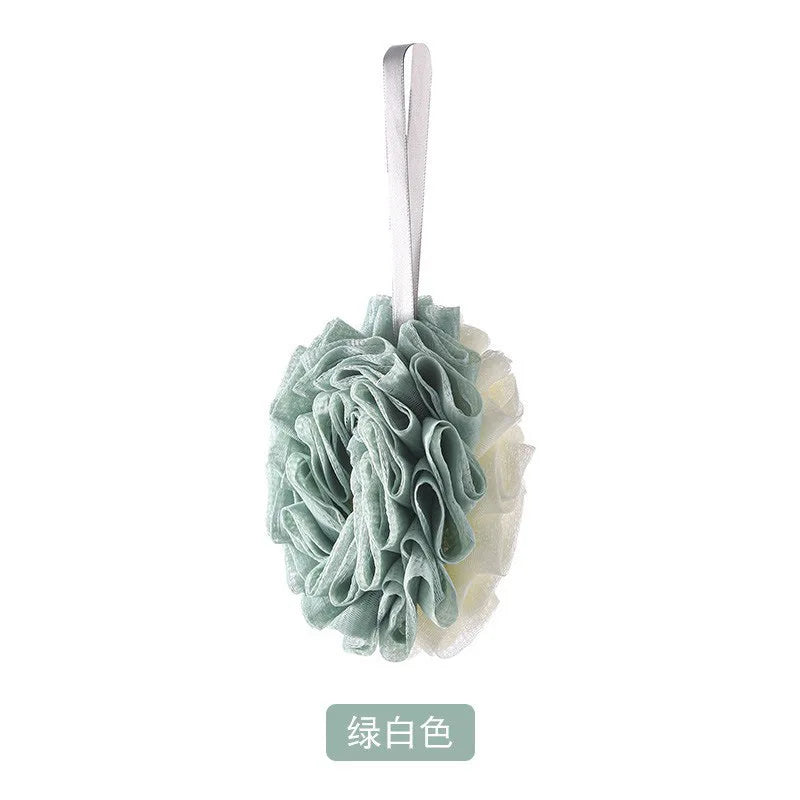 Large Bath Sponge Double-Layer Scrub Foaming Bath Washing Towel Lace Design Back Scrubbing Bath Ball for Personal Hygiene