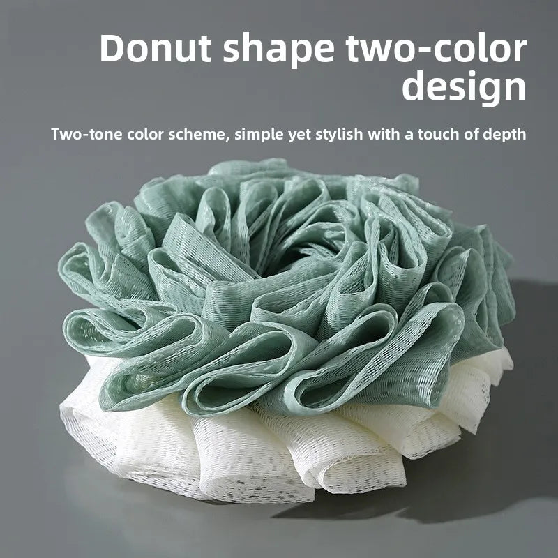Large Bath Sponge Double-Layer Scrub Foaming Bath Washing Towel Lace Design Back Scrubbing Bath Ball for Personal Hygiene