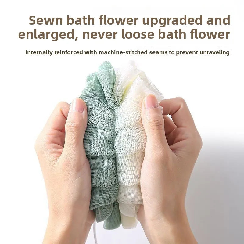 Large Bath Sponge Double-Layer Scrub Foaming Bath Washing Towel Lace Design Back Scrubbing Bath Ball for Personal Hygiene