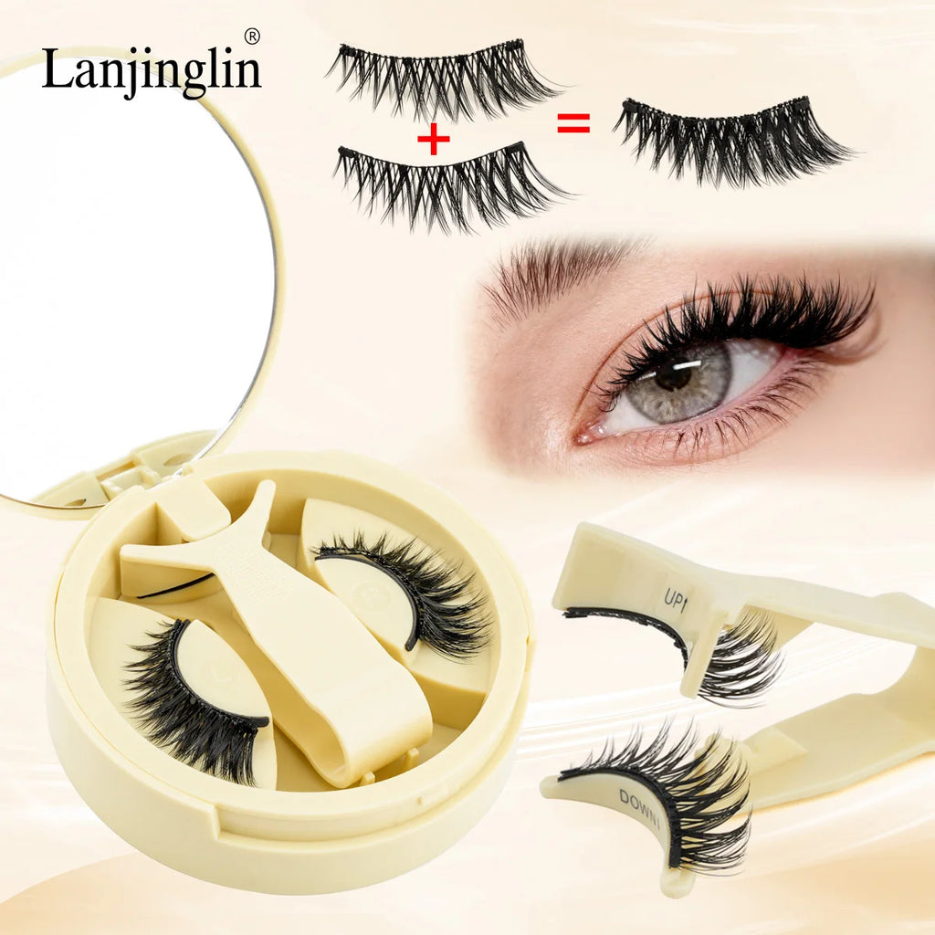 1 Pair Reusable Magnetic Eyelashes 3D Mink Lashes Long-Lasting No Glue Needed False Eyelashes and Magnetic Tweezers Set