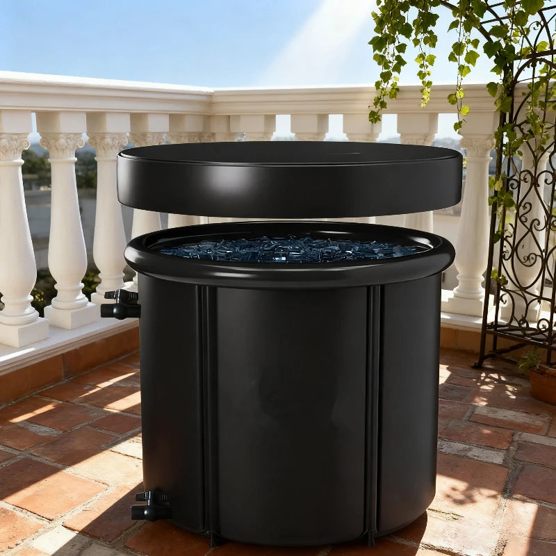 Inflatable Folding Bathtub Large Ice Bath Tub Portable Cold Therapy Recovery Tub for Athletes Sports Training Swimming Spa Pool