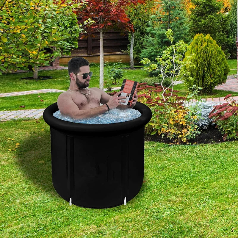 Inflatable Folding Bathtub Large Ice Bath Tub Portable Cold Therapy Recovery Tub for Athletes Sports Training Swimming Spa Pool