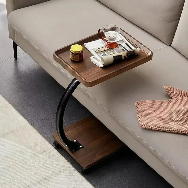 Side table Modern simple rectangular household small apartment Bedroom removable side table Double layer small coffee table