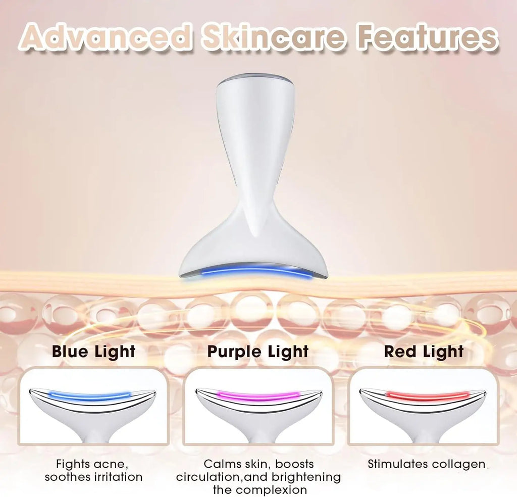 EMS Face Neck Beauty Instrument Lifting Massager Skin Tighten Device 3 Colors LED Home Use Skin Care Tool Improve Neck Contour