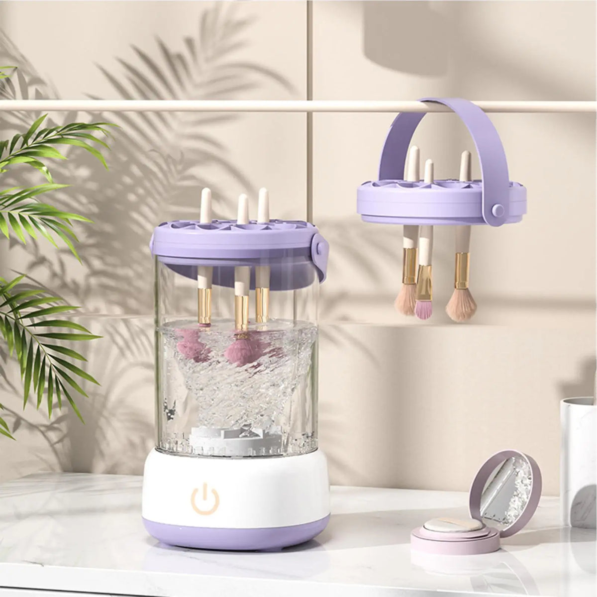 Professional Makeup Brush Cleaner Makeup Tool Washer Portable Automatic Cosmetic Brushes Cleaner Machine for Home Vanity Travel