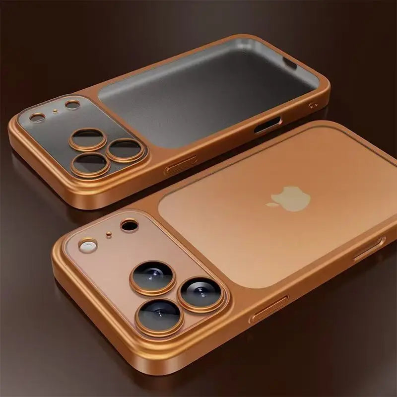 Luxury Plating Matte Hard Phone Case for iPhone 18 17 Air 16 15 14 13 ProMax Camera Lens Film Protector Frosted Shockproof Cover