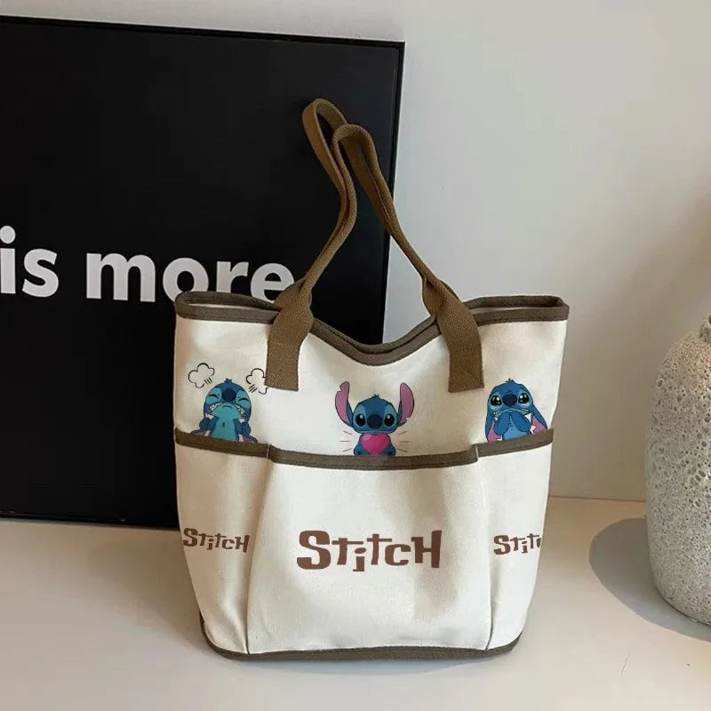 Various Styles of High-quality Cartoon Mickey Canvas Handbags Large Capacity Shoulder Bag Women's Fashion Handbag Shopping Bag