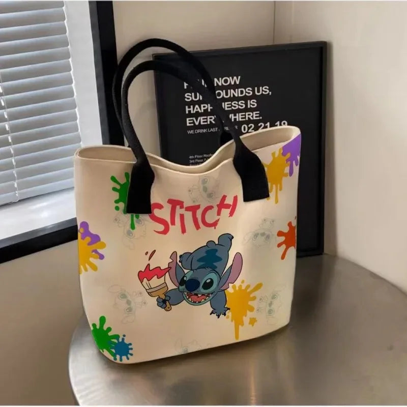 Various Styles of High-quality Cartoon Mickey Canvas Handbags Large Capacity Shoulder Bag Women's Fashion Handbag Shopping Bag