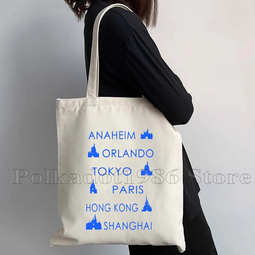 Tokyo Mount Fuji Japan Cherry Blossom Osaka Sakura Kanagawa Wave Japanese Style Samurai Canvas Tote Bag Shopper Cotton Handbag