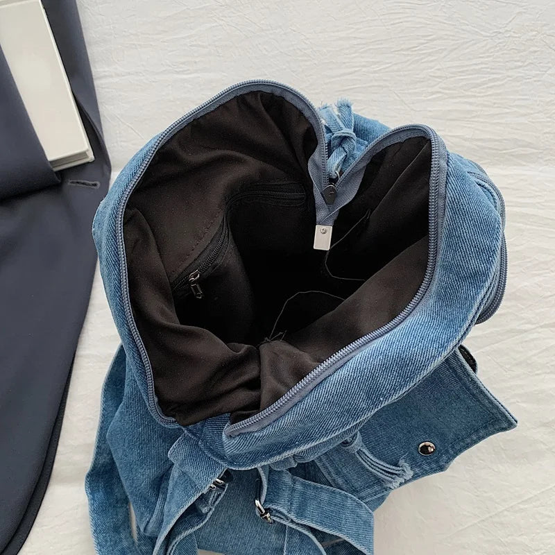 New Fashion Casual Women's Shoulder Bag High Quality Crossbody Bag Denim Fabric Tote Bag Large Capacity Women's Handbags