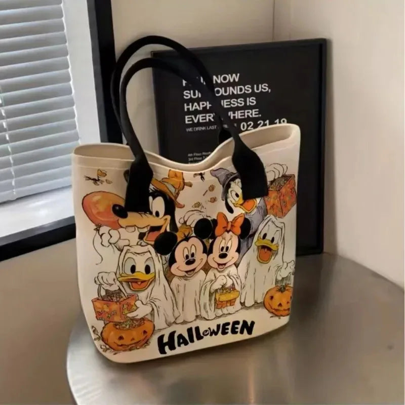 Various Styles of High-quality Cartoon Mickey Canvas Handbags Large Capacity Shoulder Bag Women's Fashion Handbag Shopping Bag