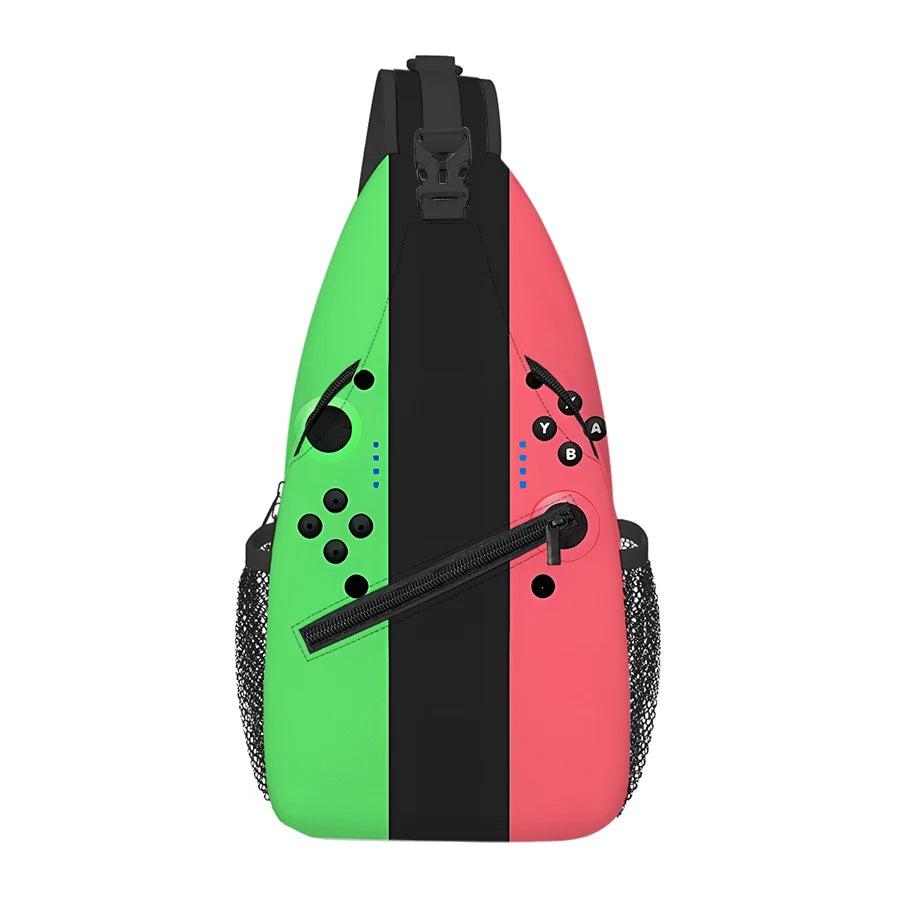 Games Console Small Chest Bag Men's and Women's Kids Best Gift 2D Flat Cartoon Large Capacity Outdoor Sports Leisure Fashion Bag