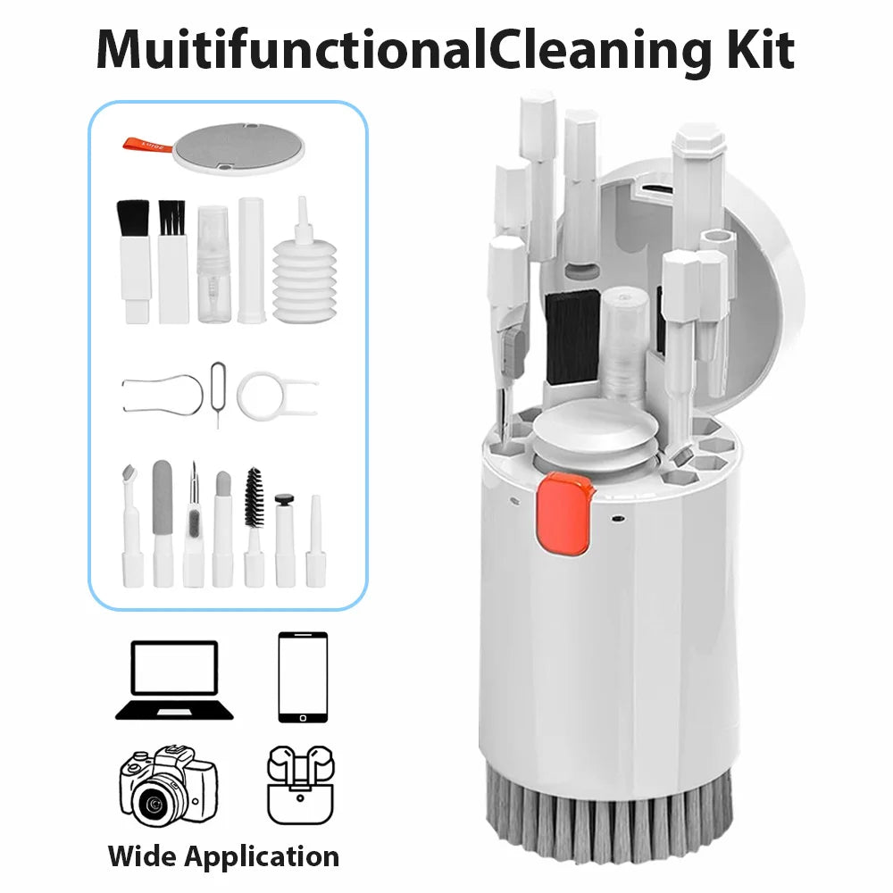 20 in 1 Computer Keyboard Cleaning Kit Multifunctional Phone Camera Screen Cleaner With Extended Cleaning Rod Headphone Cleaner