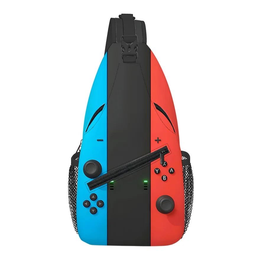 Games Console Small Chest Bag Men's and Women's Kids Best Gift 2D Flat Cartoon Large Capacity Outdoor Sports Leisure Fashion Bag